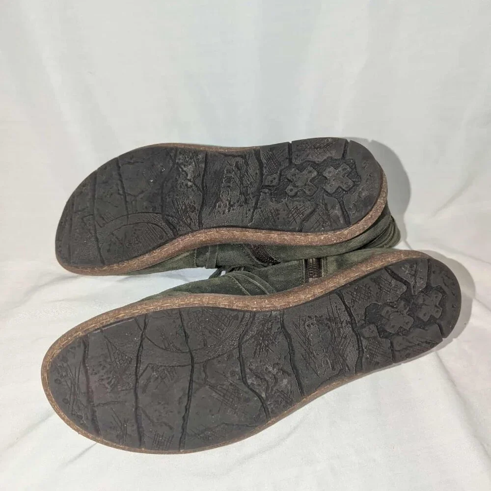 Born Womens Tarkiln Green Leather Ankle Boots Shoes 10 - Picture 3 of 3